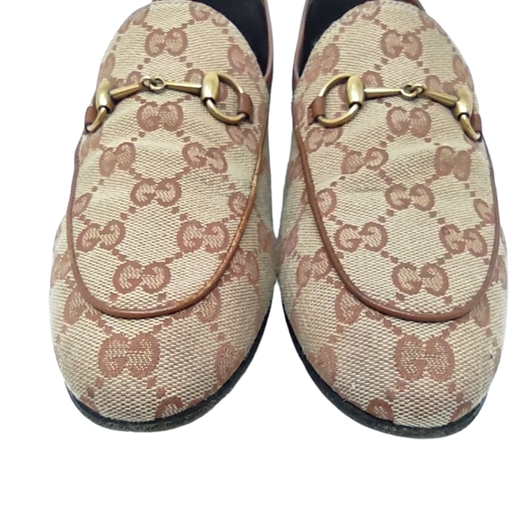 Gucci 38 Jordaan Supreme GG monogram logo canvas leather loafers - Picture 4 of 12